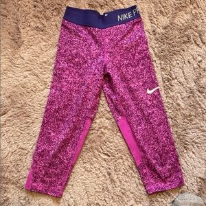 Nike Kids' Purple and Pink Patterned Leggings